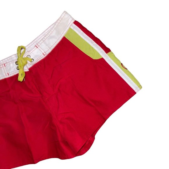 Quiksilver Board Shorts Juniors 7 Red Logo Swimwear Summer Ocean Beach - Picture 3 of 7